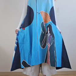 【一点物】浴衣リメイク ロングワンピース 着物リメイク　パッチワーク 一点物】浴衣リメイク ロングワンピース 着物リメイク パッチワーク