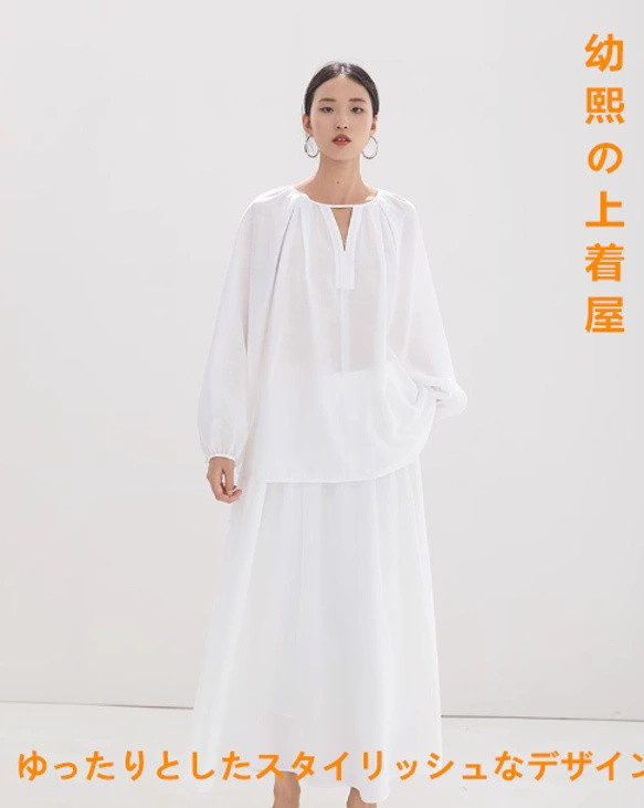 シャツの上着白独特のデザイン気質通勤シンプルストレートゆったり春秋新作婦人服