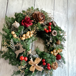クリスマスリース no.17 直径20cm プリザーブドフラワー MUM FLOWERS