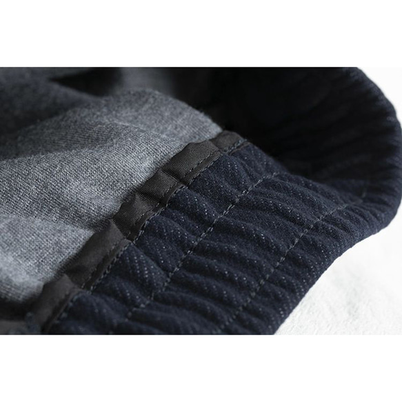 高密度のアセテートとウール混紡、ゆとりロングパンツ。ゴムウエストパンツ。2色L724 8枚目の画像