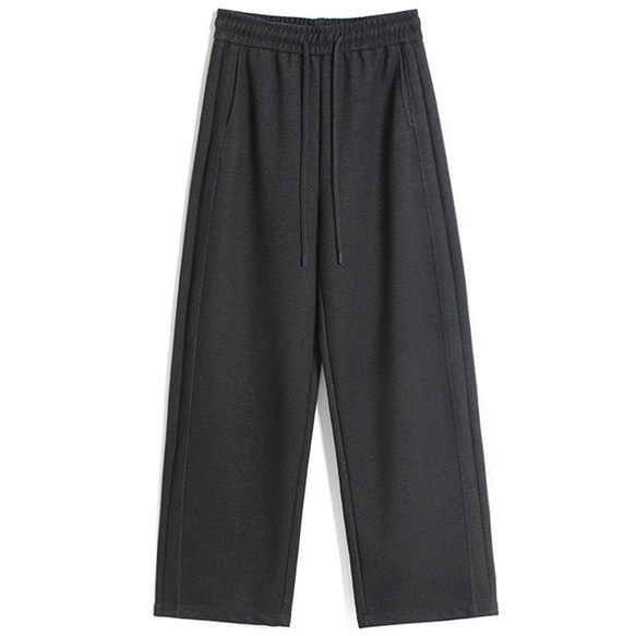 高密度のアセテートとウール混紡、ゆとりロングパンツ。ゴムウエストパンツ。2色L724 16枚目の画像