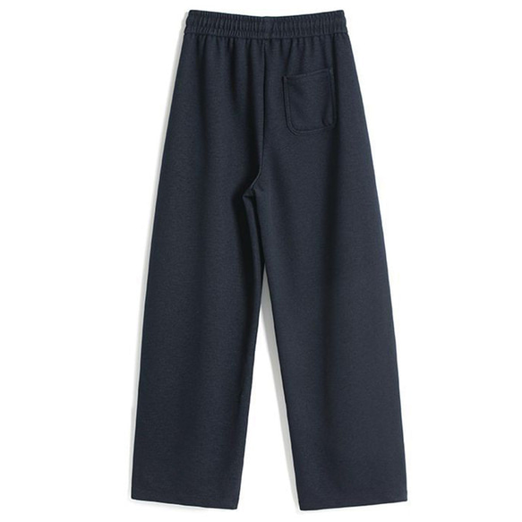 高密度のアセテートとウール混紡、ゆとりロングパンツ。ゴムウエストパンツ。2色L724 3枚目の画像