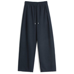 高密度のアセテートとウール混紡、ゆとりロングパンツ。ゴムウエストパンツ。2色L724 2枚目の画像