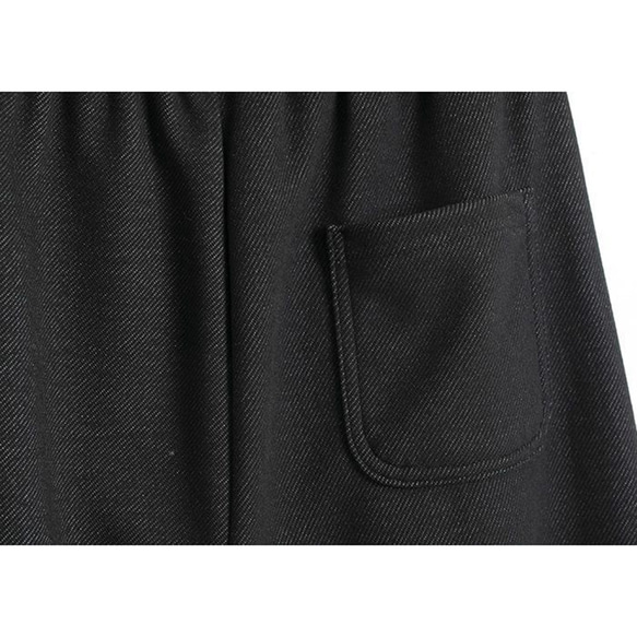 高密度のアセテートとウール混紡、ゆとりロングパンツ。ゴムウエストパンツ。2色L724 19枚目の画像