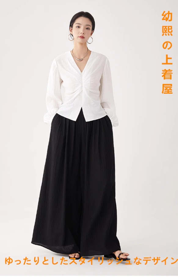 トップスシャツ春夏ブラウス婦人服2025新型白シャツ気質ウエストを収めて細く白に