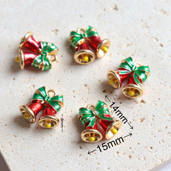 新作★立体　クリスマス　クリスマスベル　ベル　エポチャーム　ゴールド　 2枚目の画像