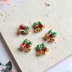 新作★立体　クリスマス　クリスマスベル　ベル　エポチャーム　ゴールド　 19枚目の画像