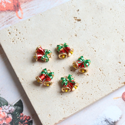 新作★立体　クリスマス　クリスマスベル　ベル　エポチャーム　ゴールド　 4枚目の画像