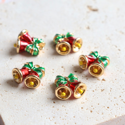 新作★立体　クリスマス　クリスマスベル　ベル　エポチャーム　ゴールド　 17枚目の画像