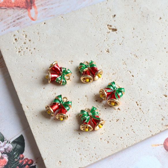 新作★立体　クリスマス　クリスマスベル　ベル　エポチャーム　ゴールド　 13枚目の画像
