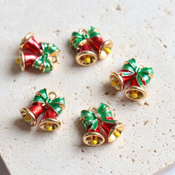 新作★立体　クリスマス　クリスマスベル　ベル　エポチャーム　ゴールド　 15枚目の画像