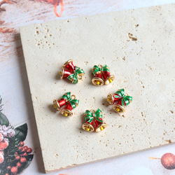 新作★立体　クリスマス　クリスマスベル　ベル　エポチャーム　ゴールド　 6枚目の画像