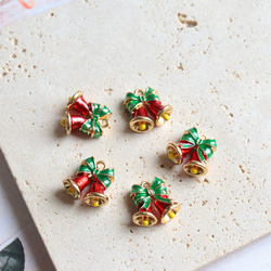 新作★立体　クリスマス　クリスマスベル　ベル　エポチャーム　ゴールド　 7枚目の画像