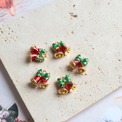 新作★立体　クリスマス　クリスマスベル　ベル　エポチャーム　ゴールド　 20枚目の画像