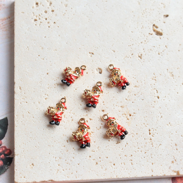 新作★立体　クリスマス　サンタさん　サンタクロース　エポチャーム　ゴールド　 16枚目の画像