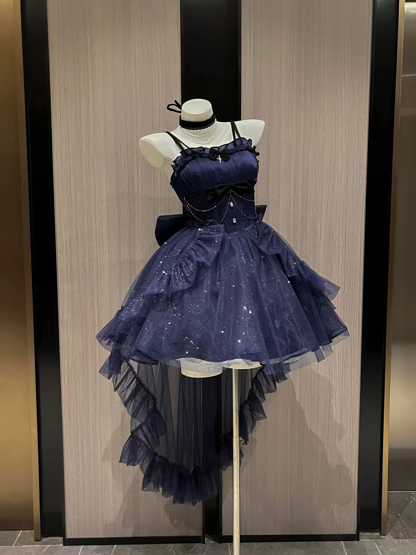 ロリータワンピース  lolitaドレス  洋服  3点セット（ワンピース＋トレーン＋レースネックカラー）少女風