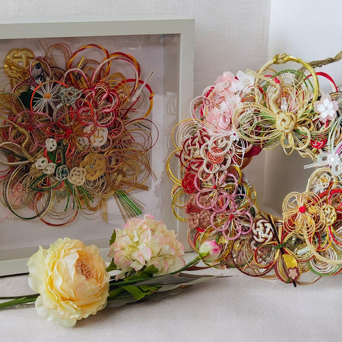 ご祝儀袋リメイク❀丸型❀ボックス入り 水引 結婚式 ご祝儀袋 ご祝儀袋