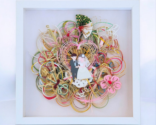 ご祝儀袋リメイク❀丸型❀ボックス入り 水引 結婚式 ご祝儀袋 ご祝儀袋