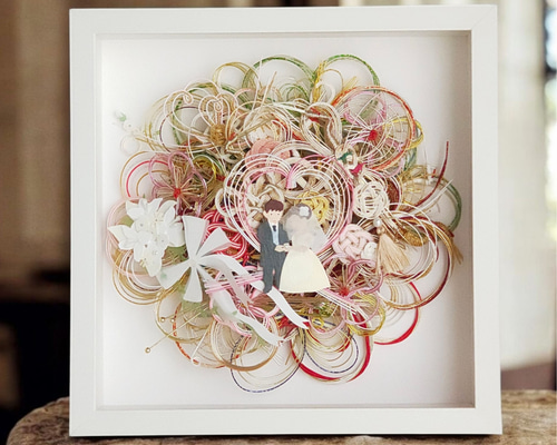 ご祝儀袋リメイク❀丸型❀ボックス入り 水引 結婚式 ご祝儀袋 ご祝儀袋