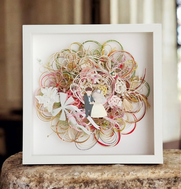 ご祝儀袋リメイク❀丸型❀ボックス入り 水引 結婚式 ご祝儀袋 ご祝儀袋