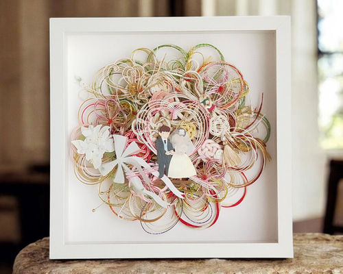 ご祝儀袋リメイク❀丸型❀ボックス入り 水引 結婚式 ご祝儀袋 ご祝儀袋