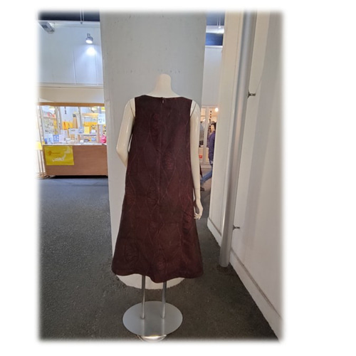 457 村山大島紬 Aラインワンピース ジャンパースカート 小さいサイズ