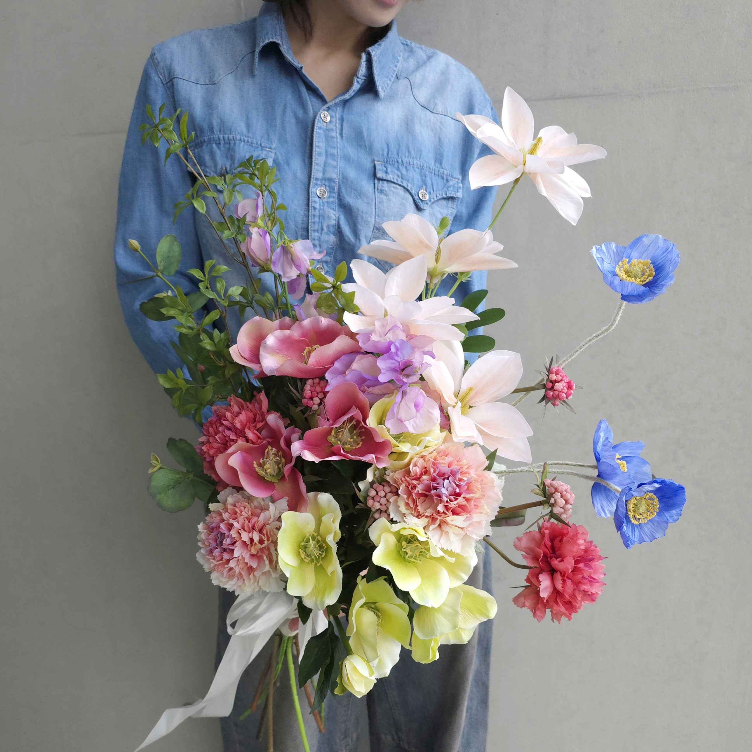 ❁オーダメイド❁アーティフィシャルフラワーのウェディングブーケ（ブートニア付）