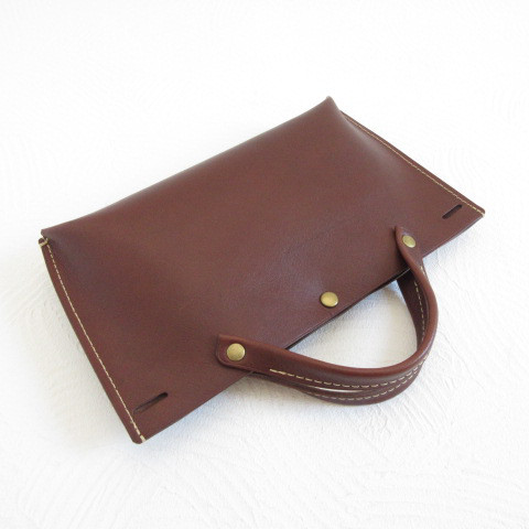 レクタングル♪《牛革》２wayサコッシュ・ブラウン・スムース・0113