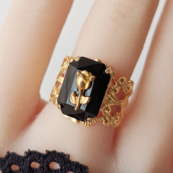 Candy Gemstone」パール宝石プレートリング【緑】 指輪・リング Kikii