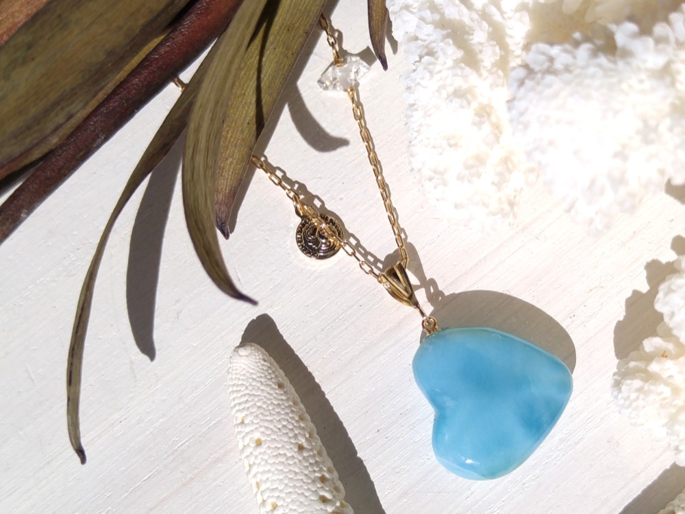 ♡Mermaid Heart♡14kgf−美しくて可愛いハイクオリティハートラリマー Cuteなネックレス−