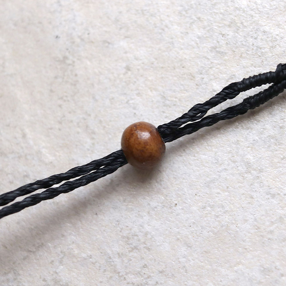 ジャスパー天然石マクラメネックレスmac438エスニックアジアンエキゾチックな金属アレルギーフリーのマクラメアクセサリー 6枚目の画像