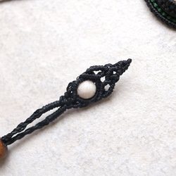 ジャスパー天然石マクラメネックレスmac438エスニックアジアンエキゾチックな金属アレルギーフリーのマクラメアクセサリー 7枚目の画像