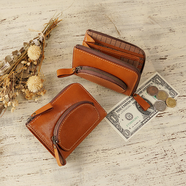 【3日以内発送】薬やお守りが入るミニポーチ付き！L字ファスナーミニ財布　アンジェロ　MJ0998