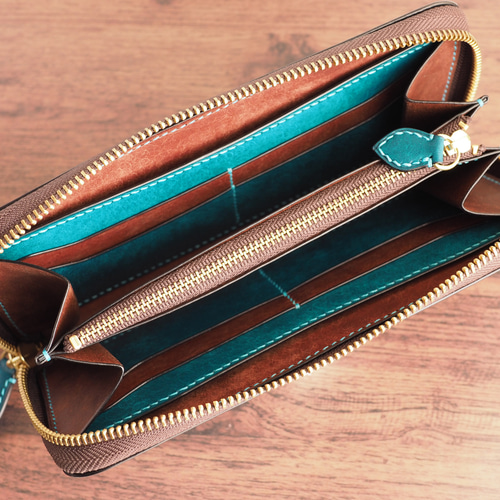 総手縫い│イタリアンレザーマルゴー│ラウンドファスナーの長財布