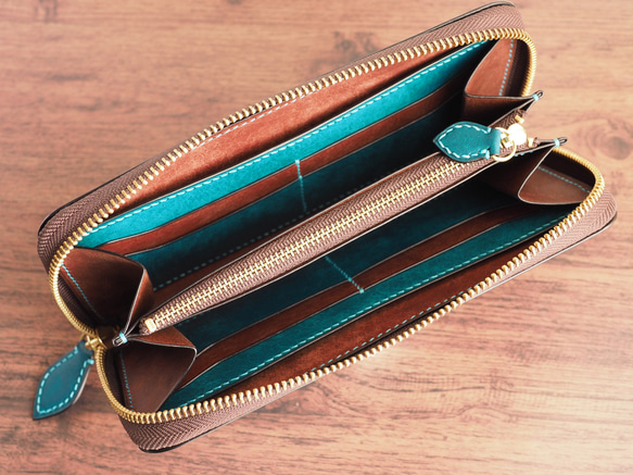 総手縫い│イタリアンレザーマルゴー│ラウンドファスナーの長財布