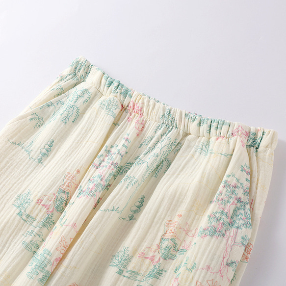 パジャマ 長袖レディース上下セット春秋冬ダブルガーゼ 寝巻き 4枚目の画像