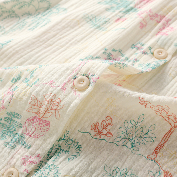 パジャマ 長袖レディース上下セット春秋冬ダブルガーゼ 寝巻き 7枚目の画像