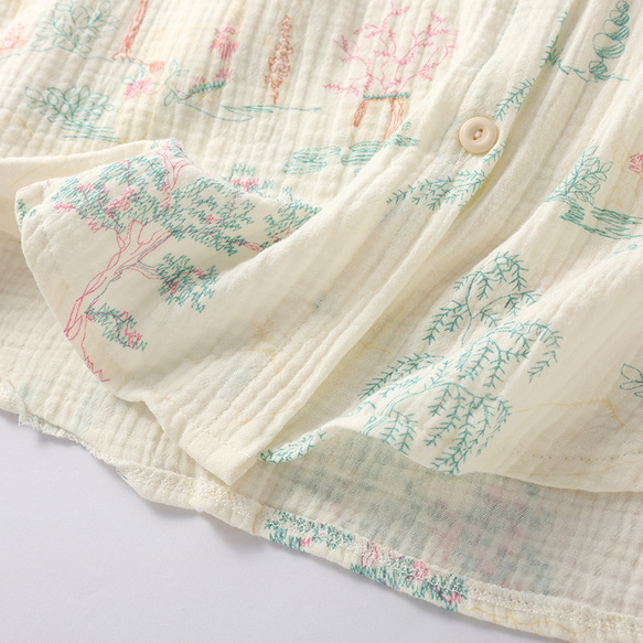 パジャマ 長袖レディース上下セット春秋冬ダブルガーゼ 寝巻き 2枚目の画像