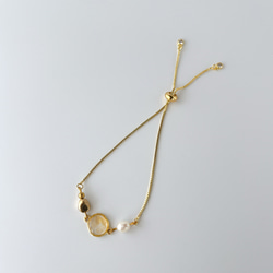 ≪11月の誕生石≫シトリンのフォークリングとブレスレットのセット　天然石 ゴールド フリーサイズ ギフト 6枚目の画像