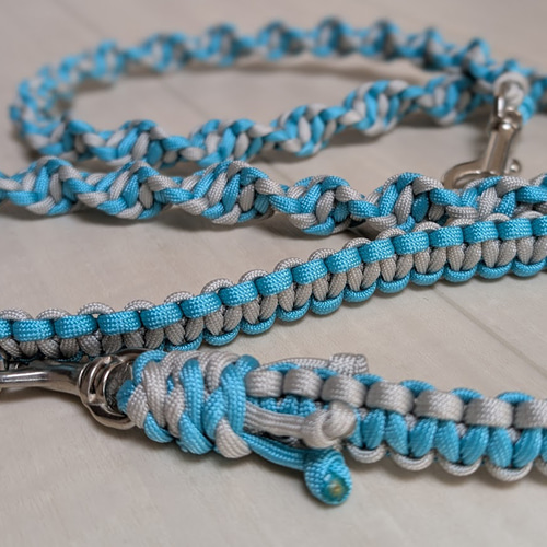 パラコードリード 中型～大型犬用 シングルねじり平編みカフェリード