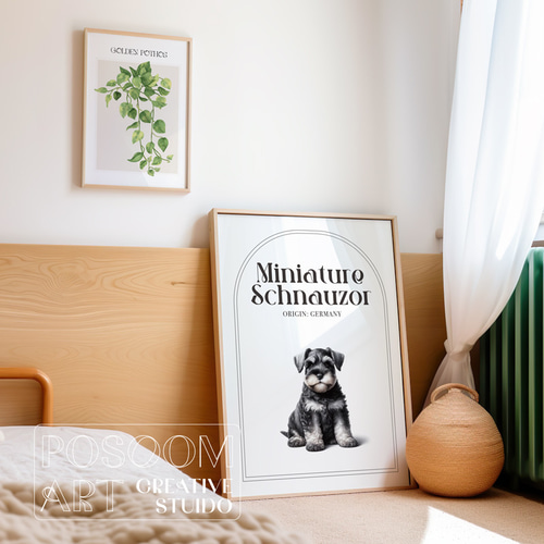 ミニチュアシュナウザー 世界の子犬シリーズ｜ドッグ アートポスター