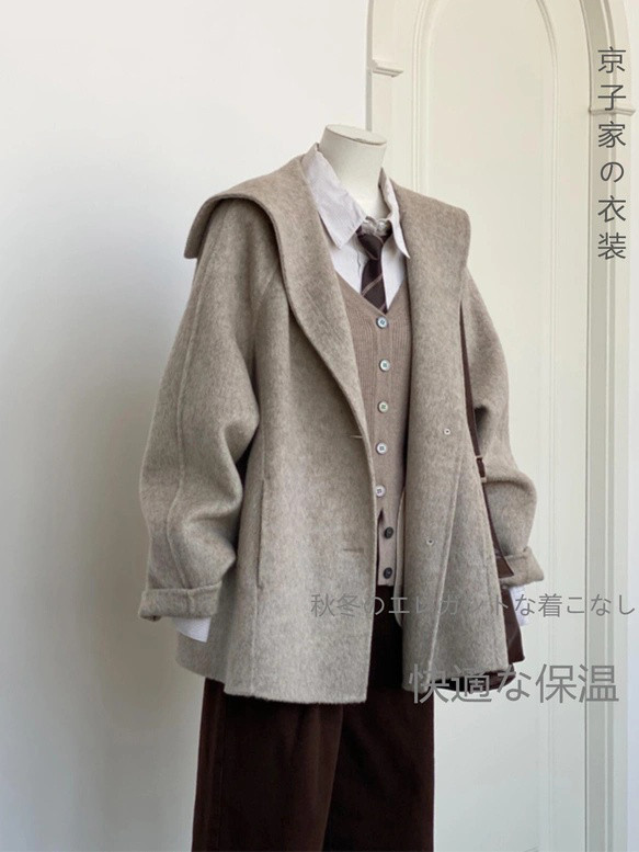 #高級感#旅行#小人数#贈り物#韓系ラシャコート女2025秋冬新作ツイードコート高級感冬は小柄短めが超きれい