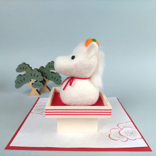 受注制作】2026(午年) 鏡餅な午さんのお正月飾り☆羊毛フェルト 羊毛