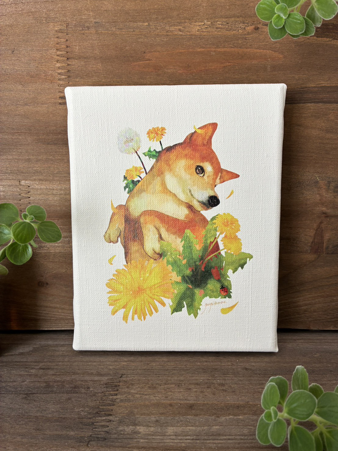 ギフト無料｜お花とうちの子ちゃん｜やさしい色合いで描くオリジナル似顔絵イラスト