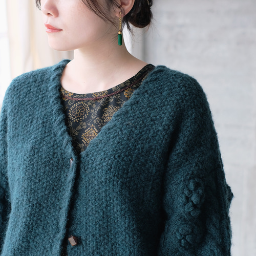 美品　コムデギャルソン　ニットカーディガン　ウール　ドッキング　グリーン ファッション通販のNY.ONLINE