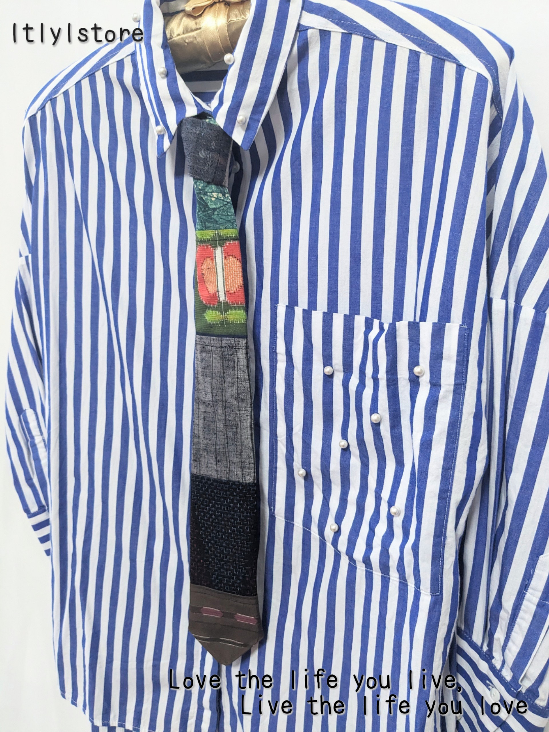 着物リメイク　正絹紬のアートネクタイ　一点もの　ユニセックス