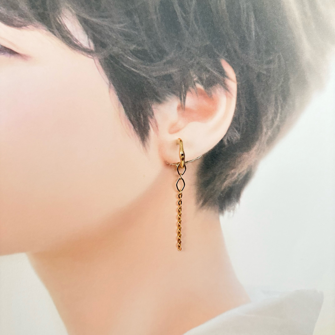 毎日付け替えて楽しめる 淡水パールとゴールドカラーチャーム７点セット➕フープイヤリング