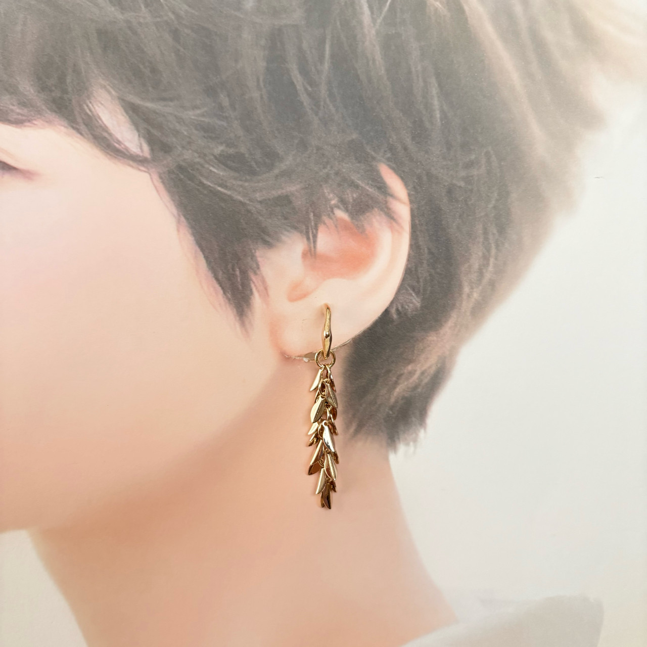 毎日付け替えて楽しめる 淡水パールとゴールドカラーチャーム７点セット➕フープイヤリング