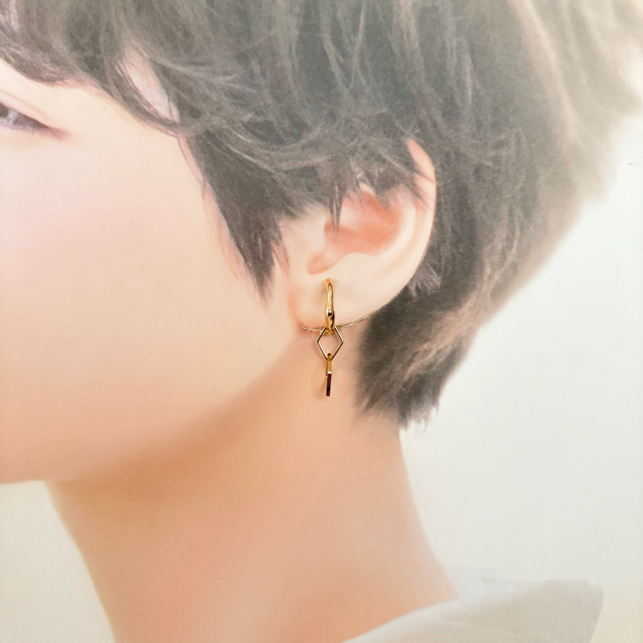 毎日付け替えて楽しめる 淡水パールとゴールドカラーチャーム７点セット➕フープイヤリング