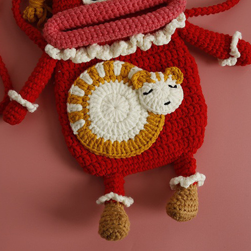 手作り 毛糸 刺繍 かぎ針編み ニート ショルダーバッグ 手機収納ポーチ